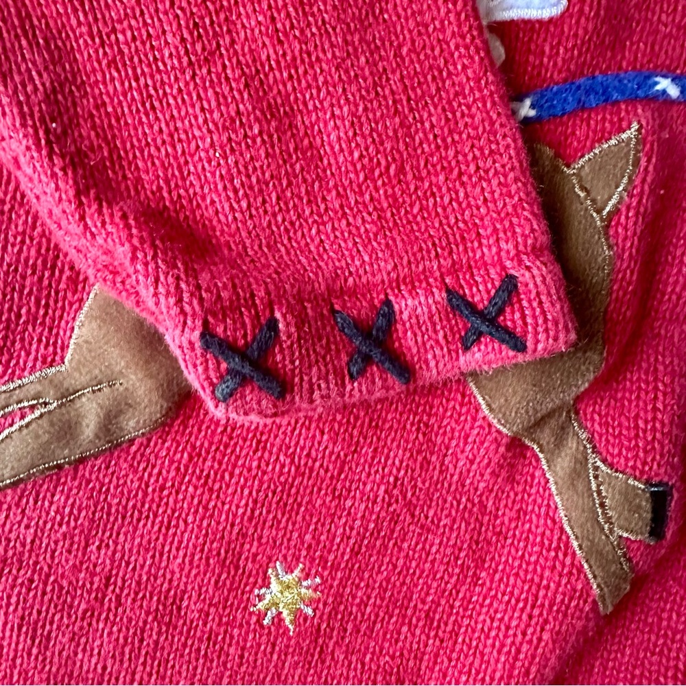 Women’s Small Red Vintage Ugly Christmas Sweater Embroidered‎ Appliqué Beaded - Picture 4 of 9